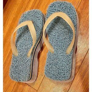 Sugar Floatie Poolside BLUE Platform Foam Wedge Flip Flop Sandals Vintage